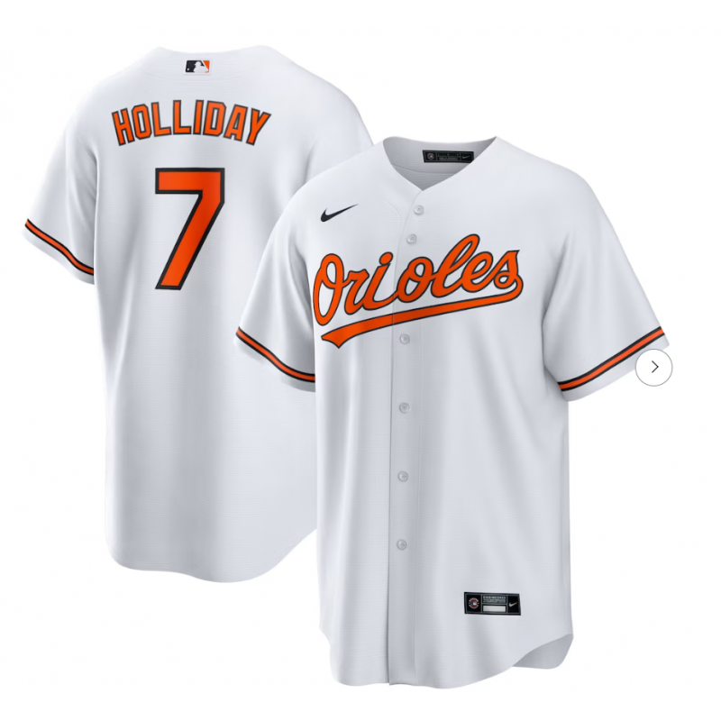 Men's Baltimore Orioles Jackson Holliday Nike White Home Replica Player Jersey