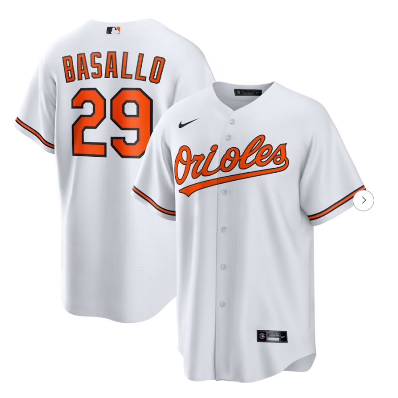 Men's Baltimore Orioles Samuel Basallo Nike White Replica Player Jersey