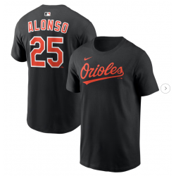 Men's Baltimore Orioles Pete Alonso Nike Black Home Name & Number T-Shirt