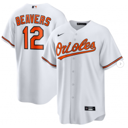Men's Baltimore Orioles Dylan Beavers Nike White Home Replica Jersey