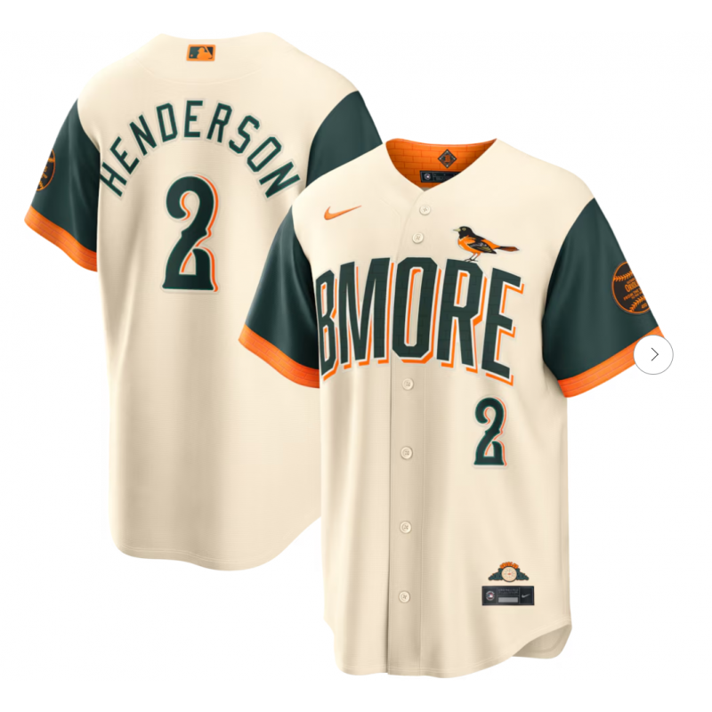 Men's Baltimore Orioles Gunnar Henderson Nike 2026 City Connect Stadium Jersey