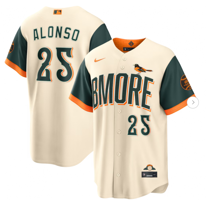 Men's Baltimore Orioles Pete Alonso Nike 2026 City Connect Stadium Jersey