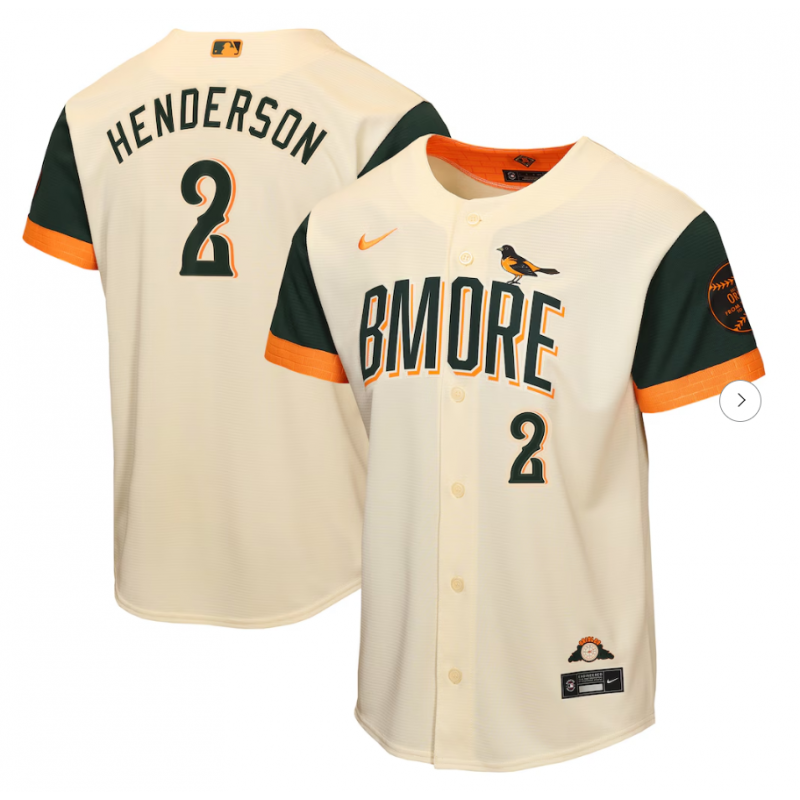 Youth Baltimore Orioles Gunnar Henderson Nike 2026 City Connect Stadium Jersey