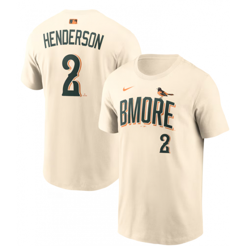 Men's Baltimore Orioles Gunnar Henderson Nike 2026 City Connect Name & Number T-Shirt