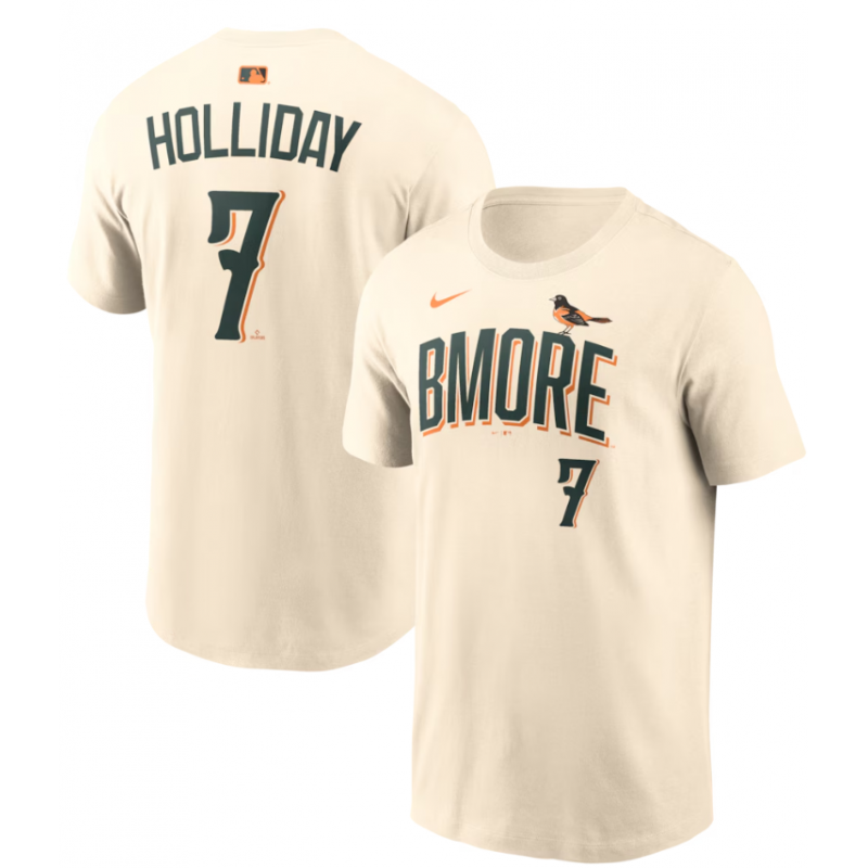 Men's Baltimore Orioles Jackson Holliday Nike 2026 City Connect Name & Number T-Shirt