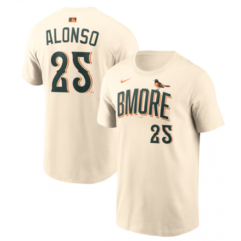 Men's Baltimore Orioles Pete Alonso Nike 2026 City Connect Name & Number T-Shirt