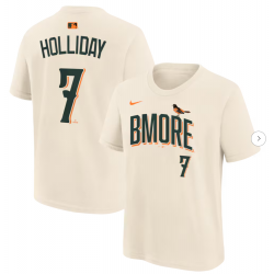 Youth Baltimore Orioles Jackson Holliday Nike 2026 City Connect Name & Number T-Shirt