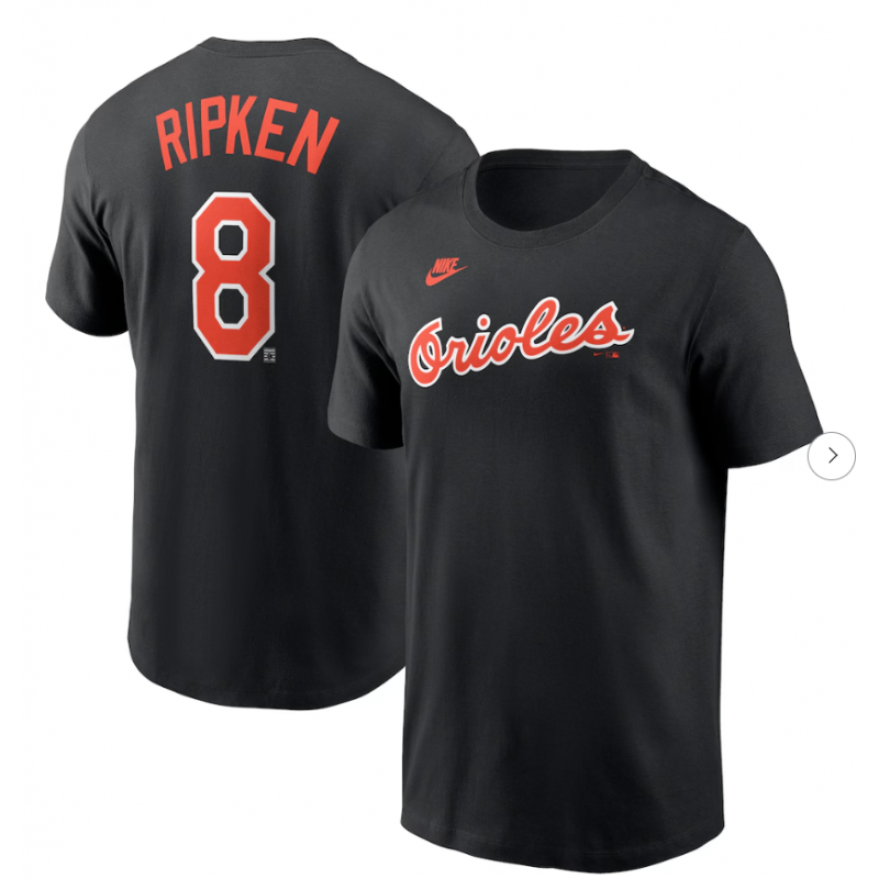 Men's Baltimore Orioles Cal Ripken Jr. Nike Black Fuse Name & Number T-Shirt