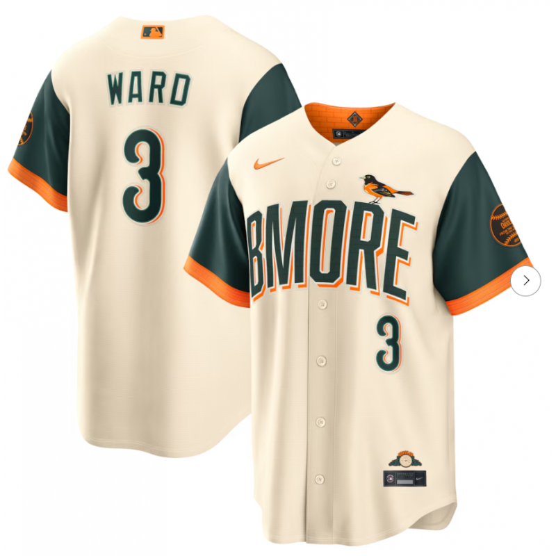 Men's Baltimore Orioles Taylor Ward Nike Cream 2026 City Connect Stadium Jersey