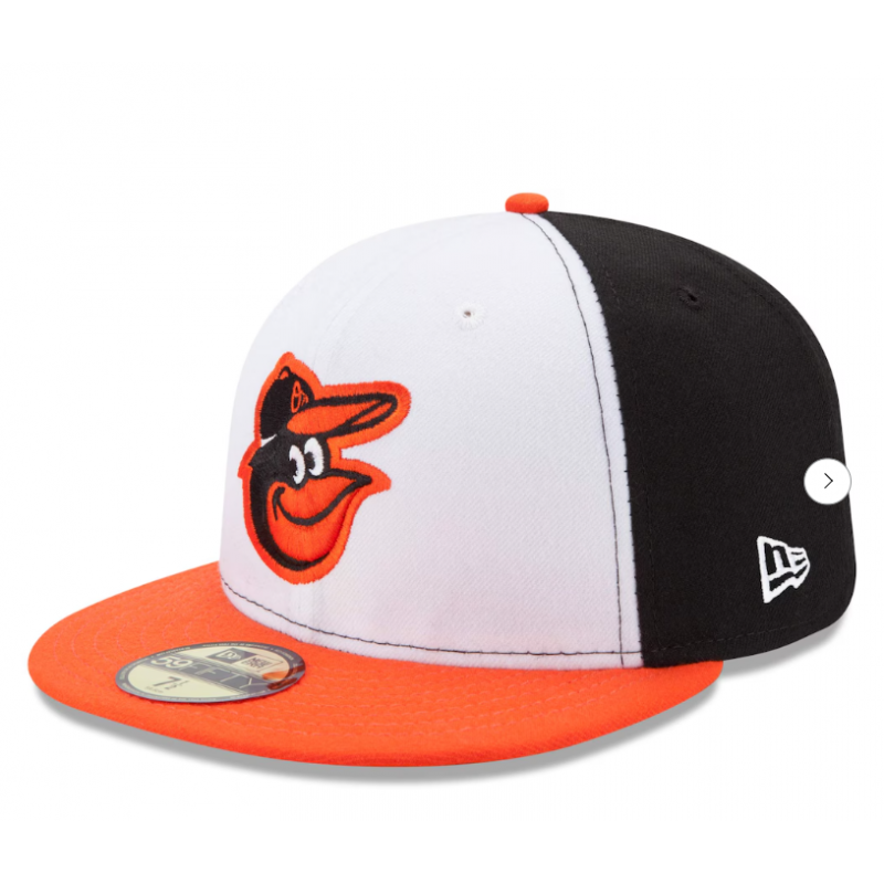 Men's Baltimore Orioles New Era White/Orange Home Authentic Collection On-Field 59FIFTY Fitted Hat