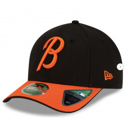 Men's Baltimore Orioles New Era Black/Orange Player Replica 9FORTY Adjustable Hat